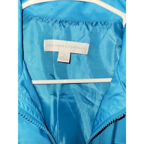 New York & Company Blue Full Zip Jacket NYC Size Medium - Picture 3 of 12